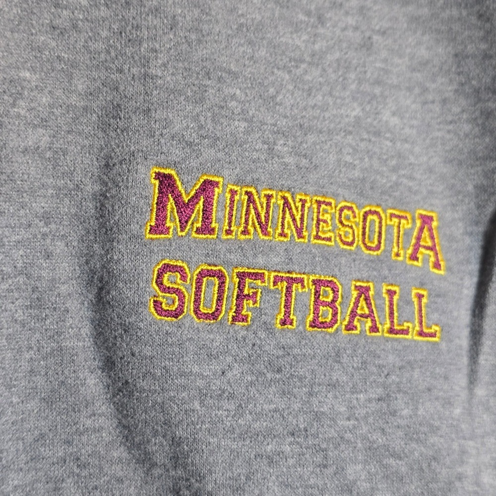 Nike‎ University of Minnesota Softball 1/4 Zip Sweatshirt with POCKETS Grey XL